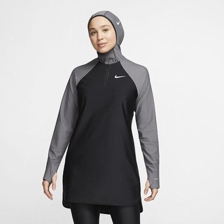 Costum De Baie Nike Victory Full-Coverage Tunic Dama Gri Negrii Albi | KHCW-47950